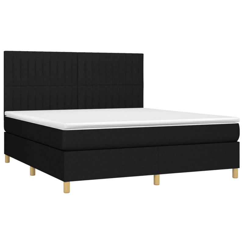 Boxspringbett mit Matratze Schwarz 160x200 cm Stoff