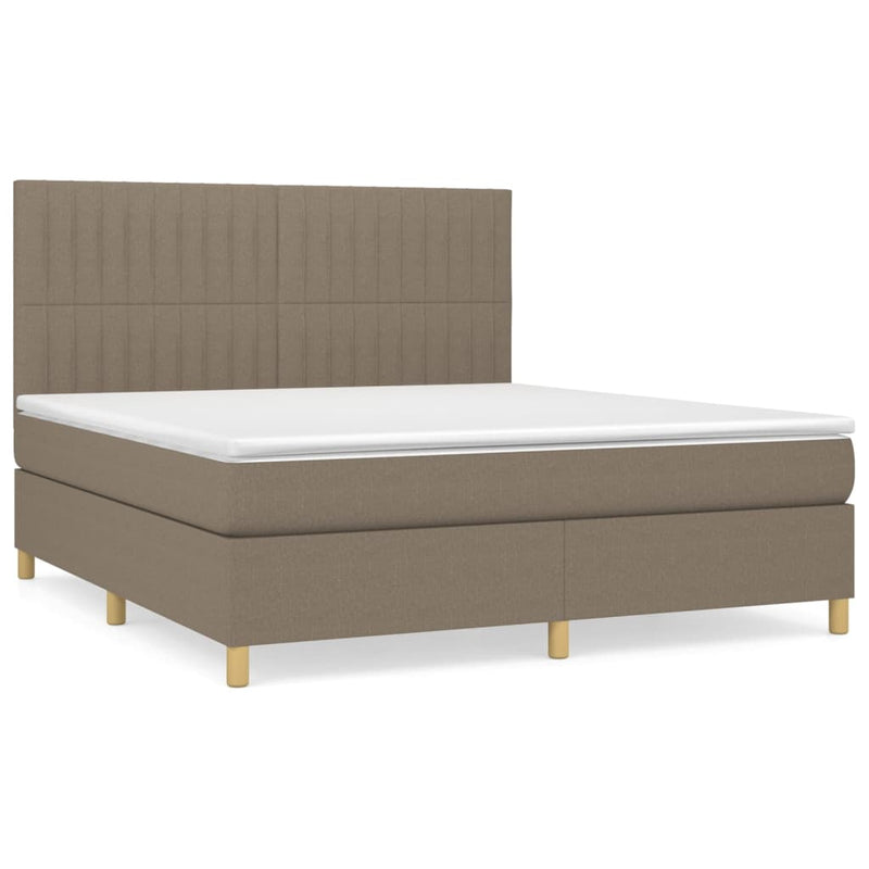 Boxspringbett mit Matratze Taupe 160x200 cm Stoff