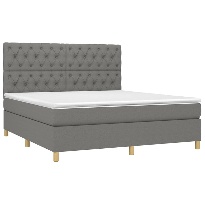 Boxspringbett mit Matratze Dunkelgrau 160x200 cm Stoff