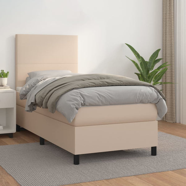 Boxspringbett Matratze Cappuccino-Braun 100x200cm Kunstleder