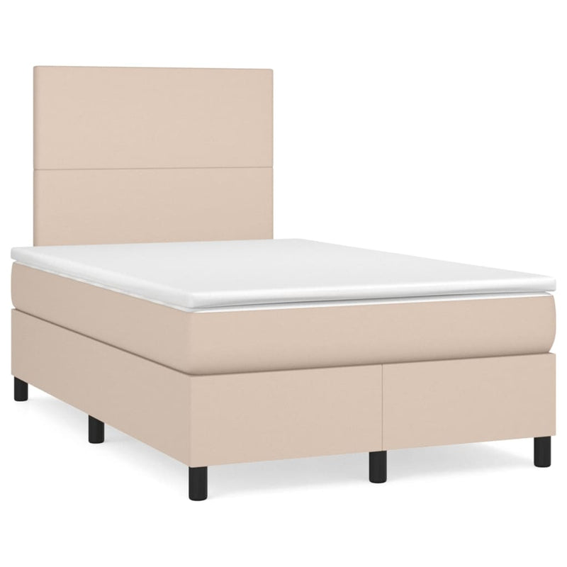 Boxspringbett Matratze Cappuccino-Braun 120x200cm Kunstleder