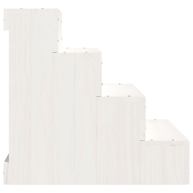 Haustiertreppe Weiß 40x49x47 cm Massivholz Kiefer