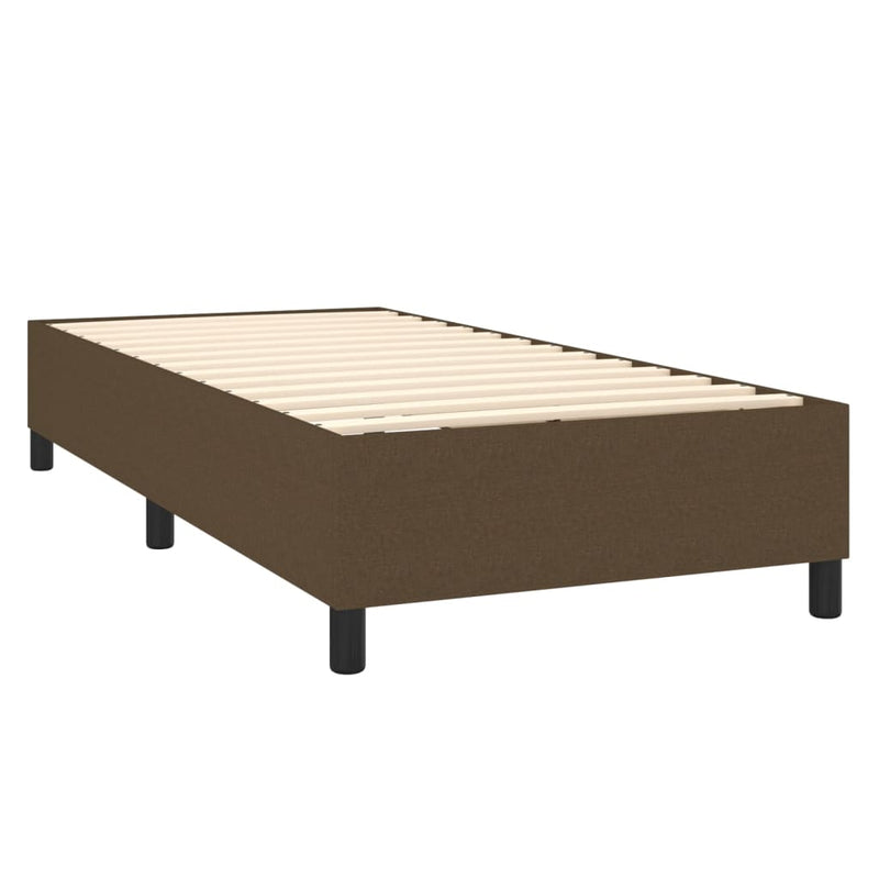 Boxspringbett mit Matratze Dunkelbraun 80x200 cm Stoff