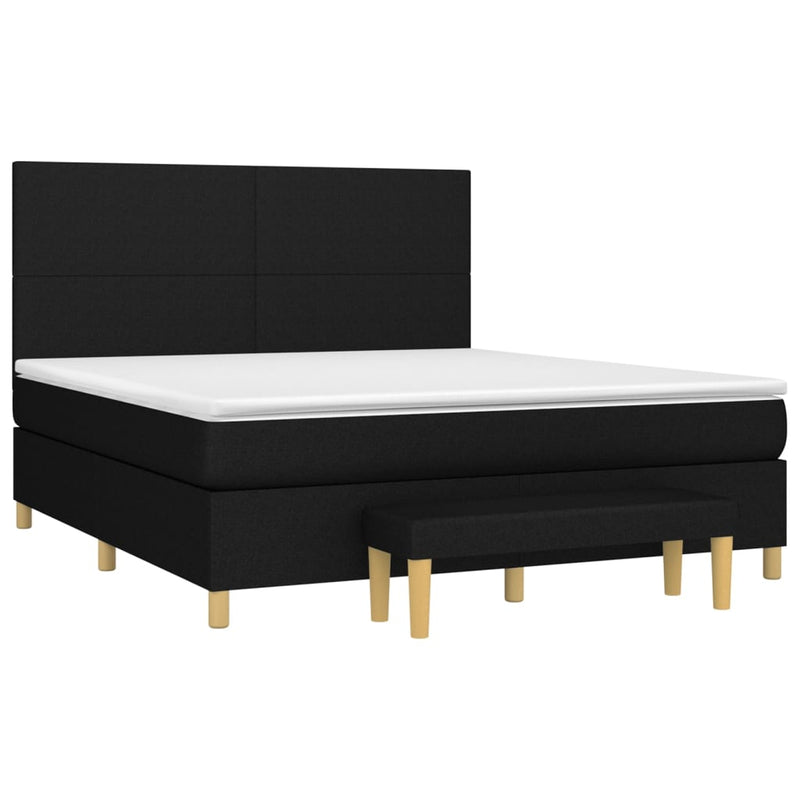 Boxspringbett mit Matratze Schwarz 160x200 cm Stoff