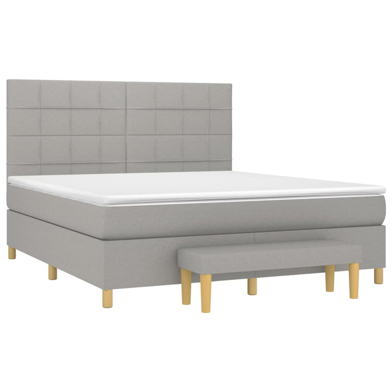 Boxspringbett mit Matratze Hellgrau 160x200 cm Stoff