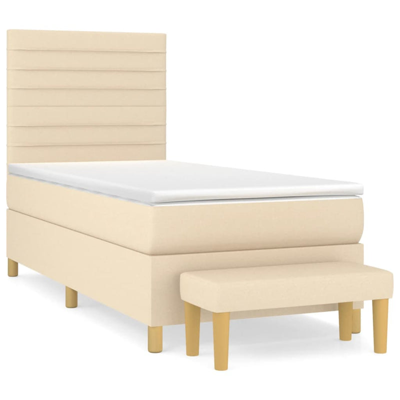 Boxspringbett mit Matratze Creme 80x200 cm Stoff