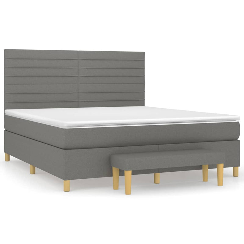 Boxspringbett mit Matratze Dunkelgrau 160x200 cm Stoff