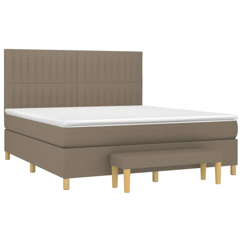 Boxspringbett mit Matratze Taupe 160x200 cm Stoff