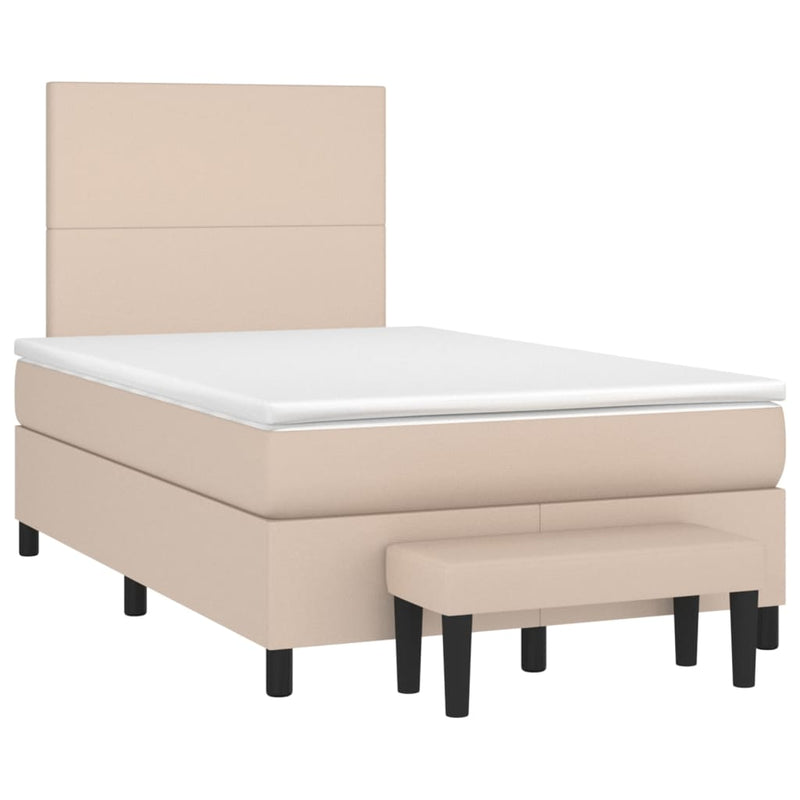 Boxspringbett Matratze Cappuccino-Braun 120x200cm Kunstleder