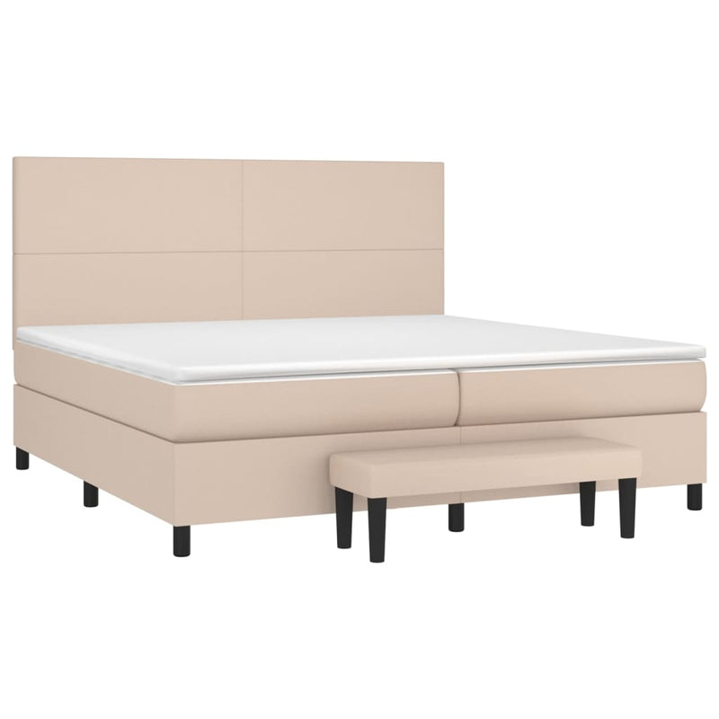 Boxspringbett Matratze Cappuccino-Braun 200x200cm Kunstleder