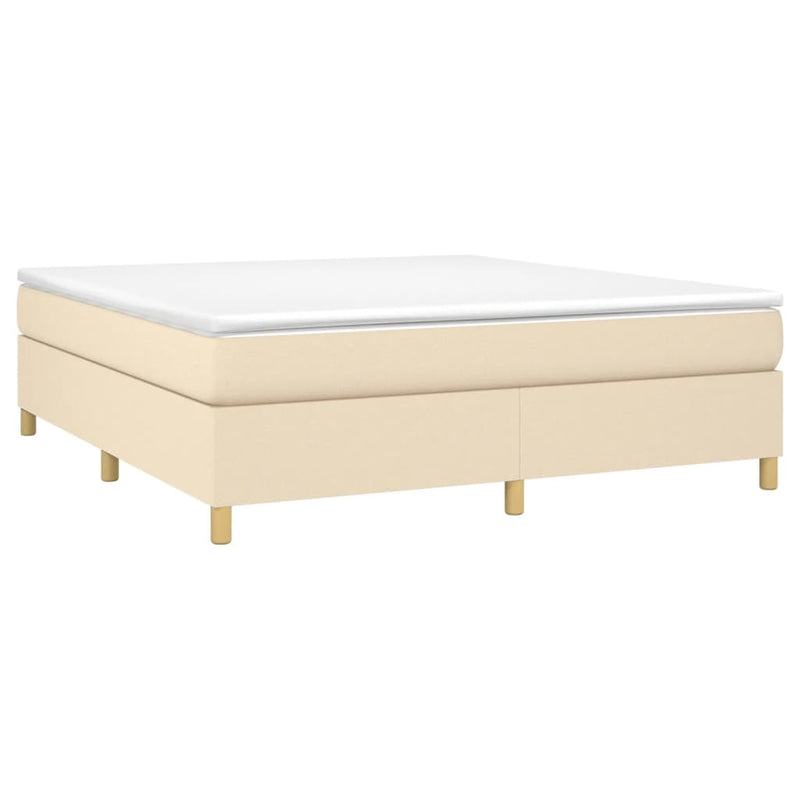 Boxspringbett mit Matratze Creme 160x200 cm Stoff