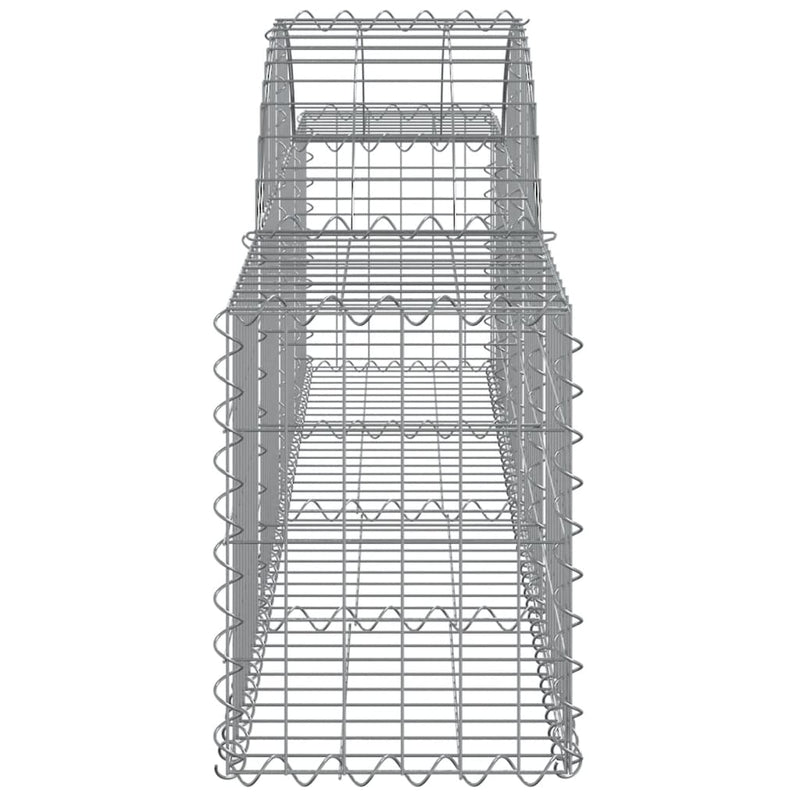 Gabionen mit Hochbogen 10 Stk. 200x30x40/60 cm Verzinktes Eisen