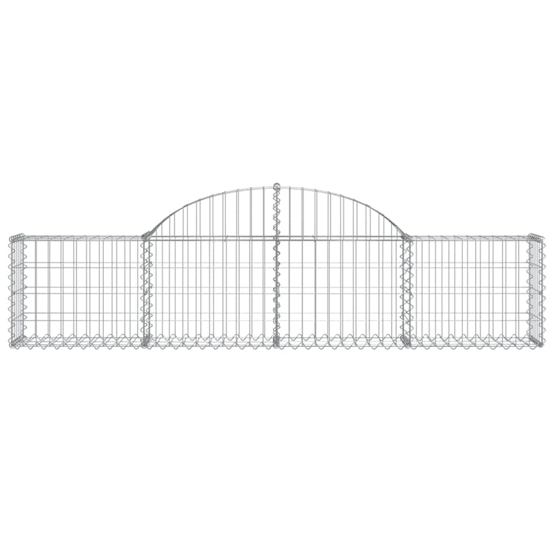 Gabionen mit Hochbogen 13 Stk. 200x30x40/60 cm Verzinktes Eisen