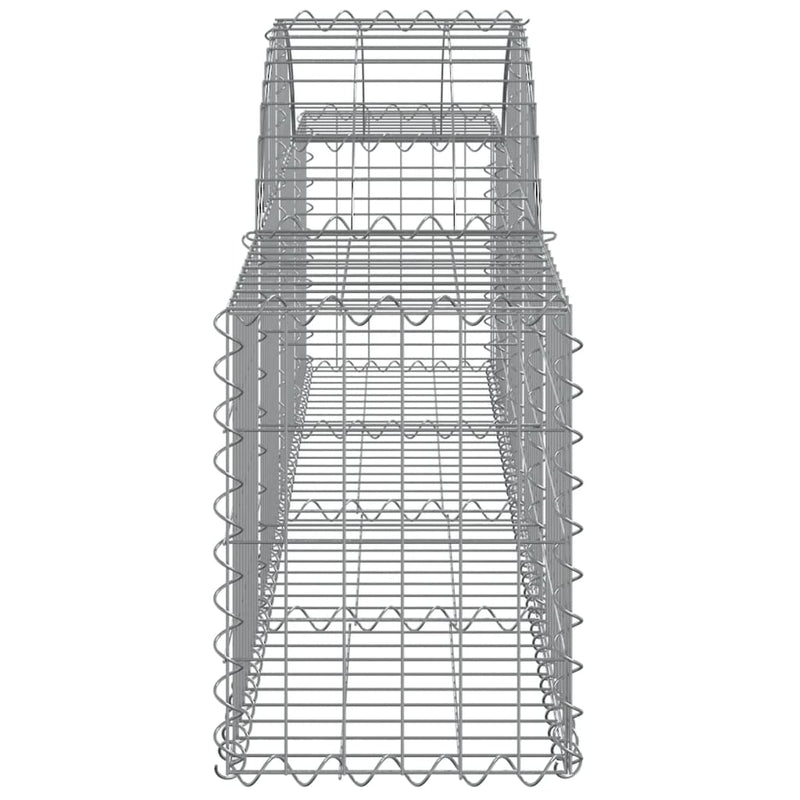 Gabionen mit Hochbogen 18 Stk. 200x30x40/60 cm Verzinktes Eisen