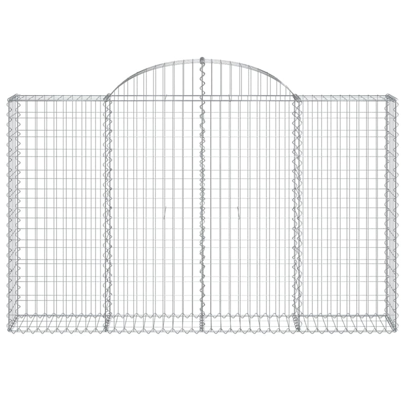 Gabionen mit Hochbogen 40Stk. 200x30x120/140cm Verzinktes Eisen