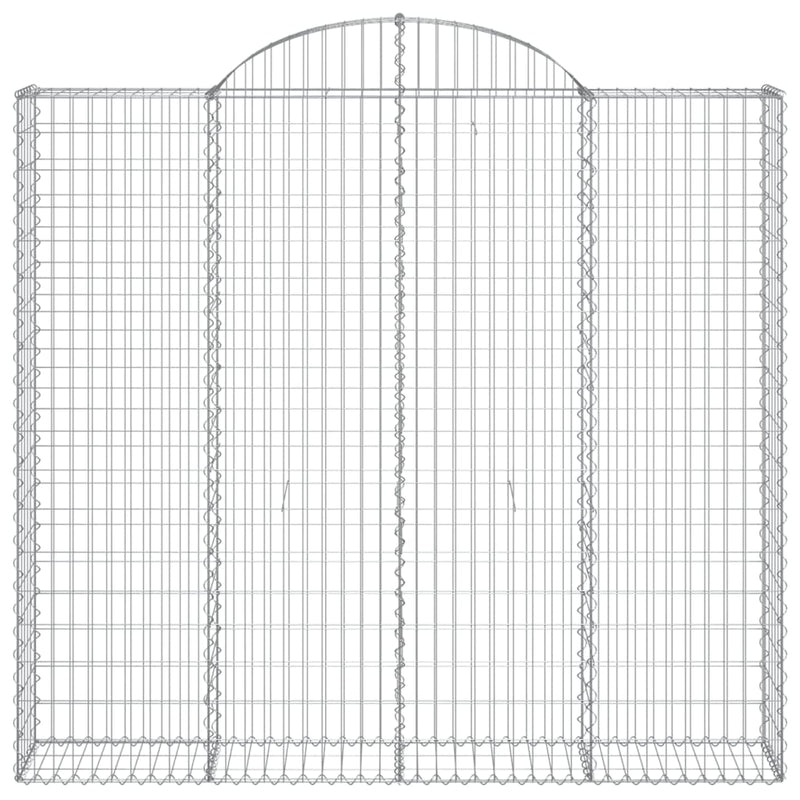 Gabionen mit Hochbogen 3 Stk. 200x30x180/200cm Verzinktes Eisen