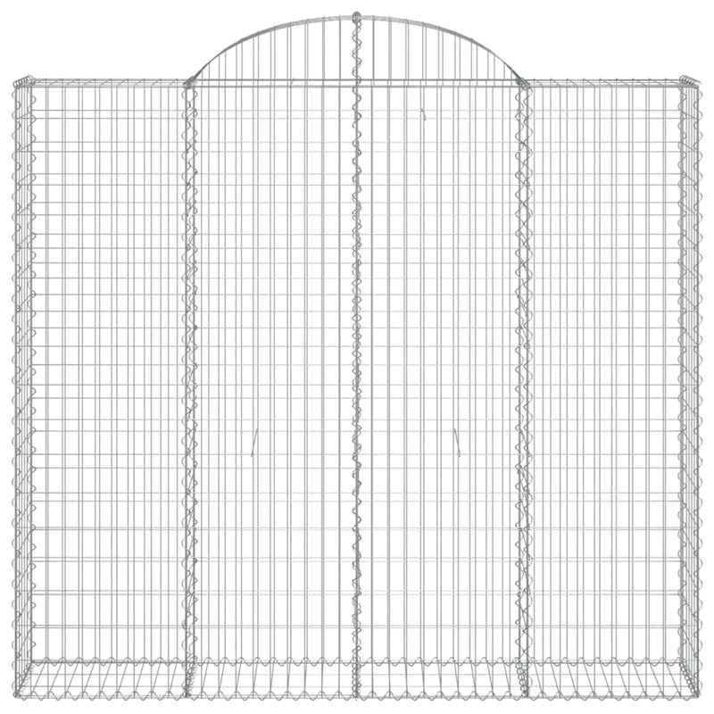 Gabionen mit Hochbogen 4 Stk. 200x30x180/200cm Verzinktes Eisen