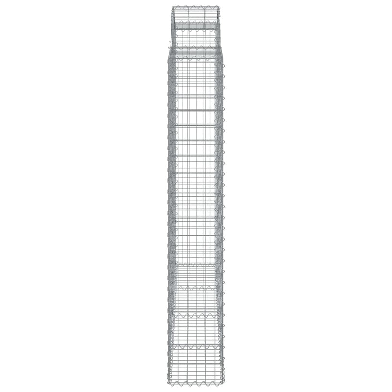 Gabionen mit Hochbogen 9 Stk. 200x30x180/200cm Verzinktes Eisen