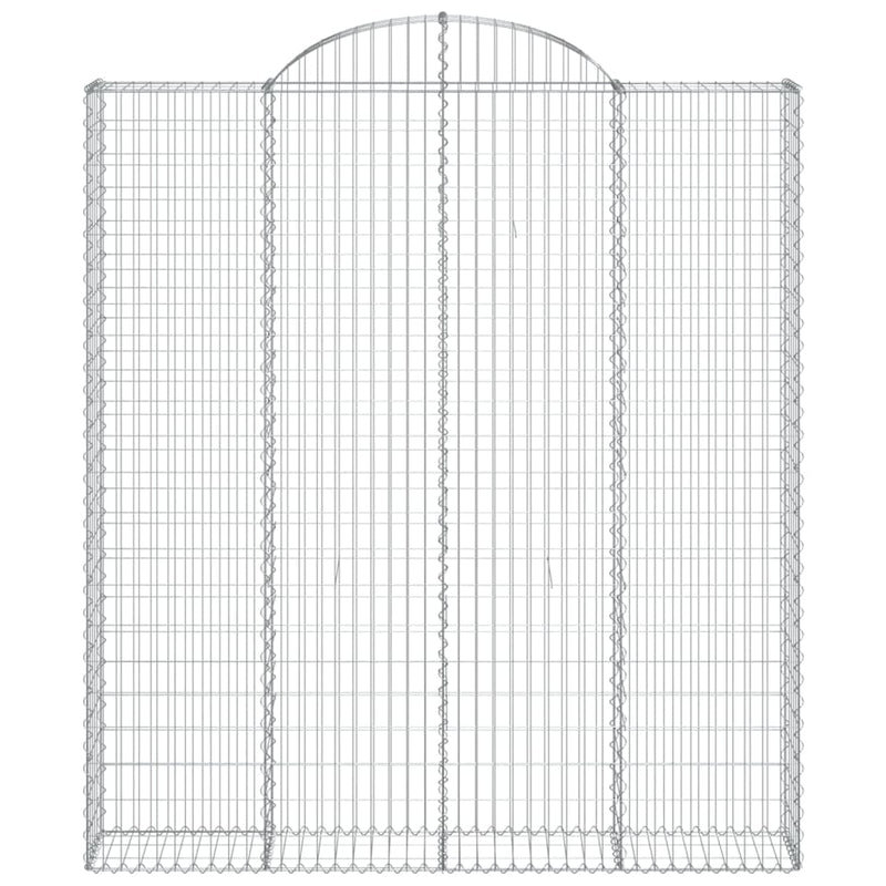 Gabionen mit Hochbogen 7 Stk. 200x30x220/240cm Verzinktes Eisen