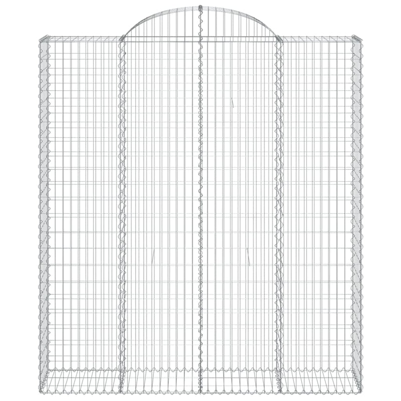 Gabionen mit Hochbogen 12Stk. 200x50x220/240cm Verzinktes Eisen