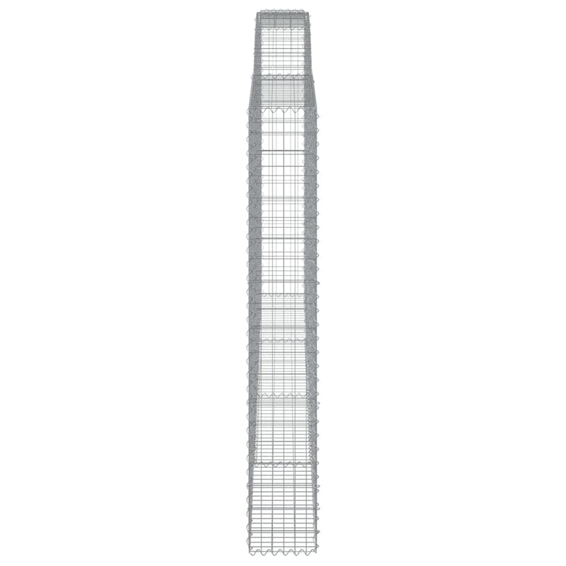 Gabionen mit Hochbogen 7 Stk. 400x30x200/220cm Verzinktes Eisen