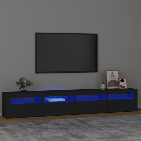 TV-Schrank mit LED-Leuchten Schwarz 240x35x40 cm