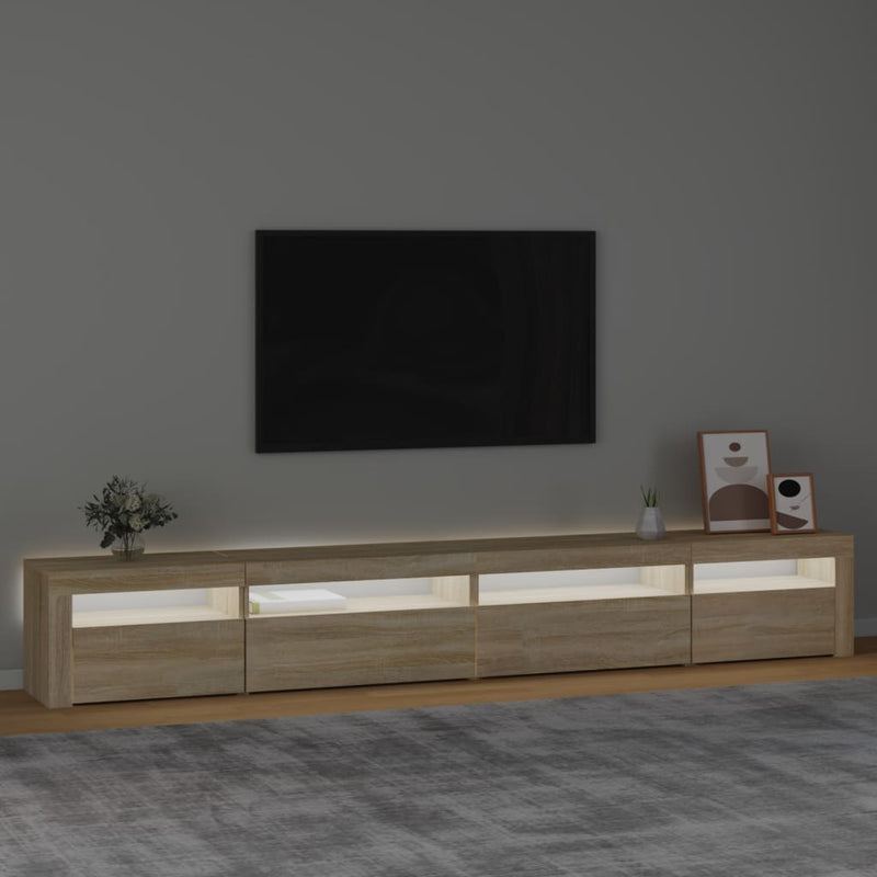 TV-Schrank mit LED-Leuchten Sonoma-Eiche 270x35x40 cm
