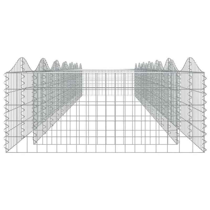 Gabionen-Hochbeet mit Hochbogen 600x100x50 cm Verzinktes Eisen