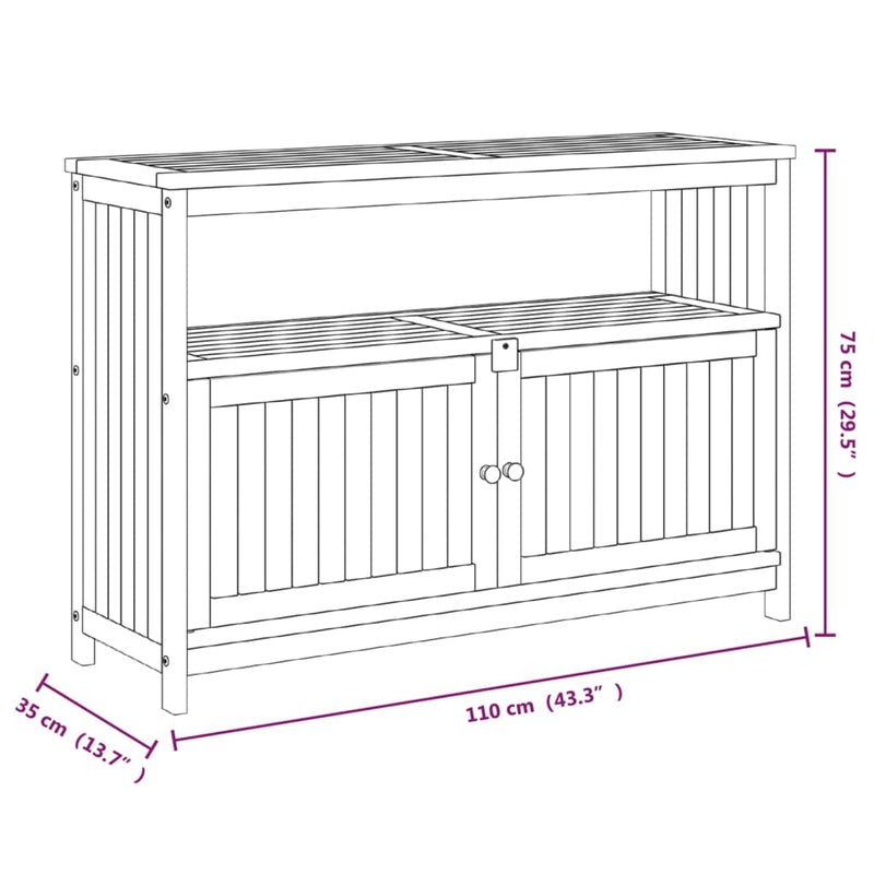 Garten-Konsolentisch 110x35x75 cm Massivholz Akazie