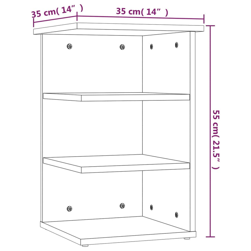 Beistellregal Grau Sonoma 35x35x55 cm Holzwerkstoff