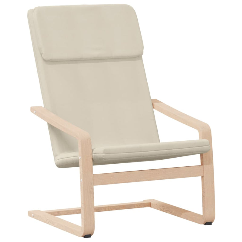 Relaxsessel mit Hocker Creme Stoff