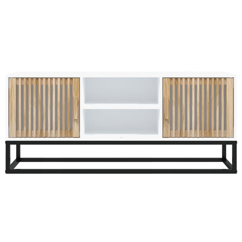 TV-Schrank Weiß 105x30x45 cm Holzwerkstoff und Eisen