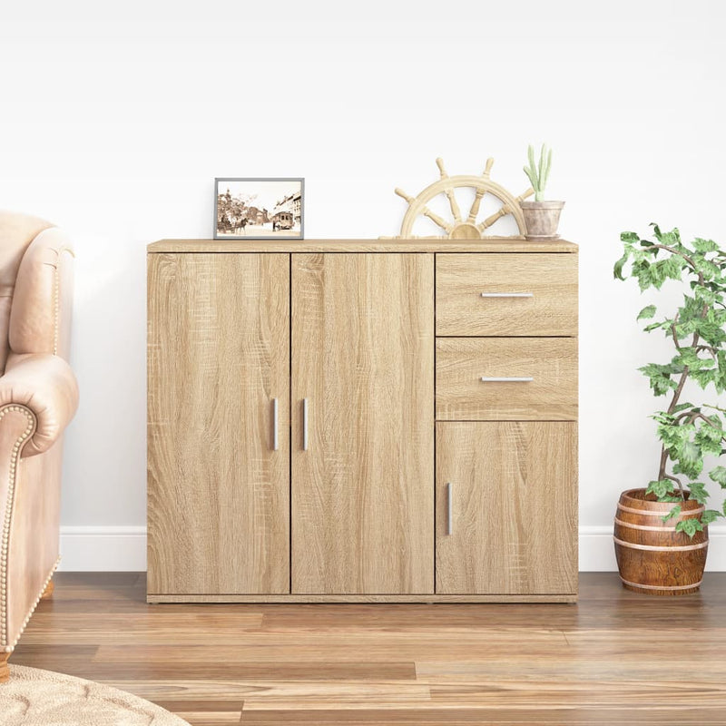 Sideboard Sonoma-Eiche 91x29,5x75 cm Holzwerkstoff