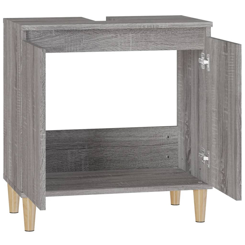 Waschbeckenunterschrank Grau Sonoma 58x33x60 cm Holzwerkstoff