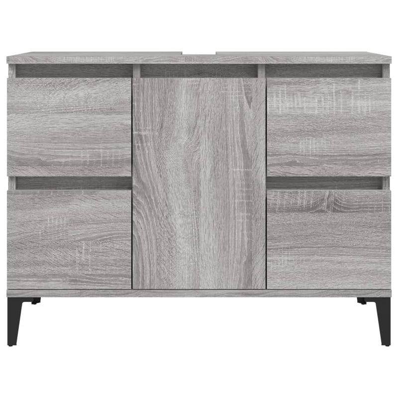 Waschbeckenunterschrank Grau Sonoma 80x33x60 cm Holzwerkstoff