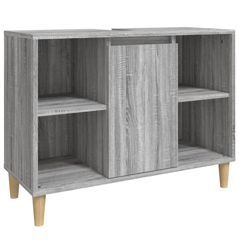 Waschbeckenunterschrank Grau Sonoma 80x33x60 cm Holzwerkstoff