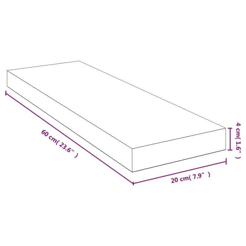 Wandregal 60x20x4 cm Bambus