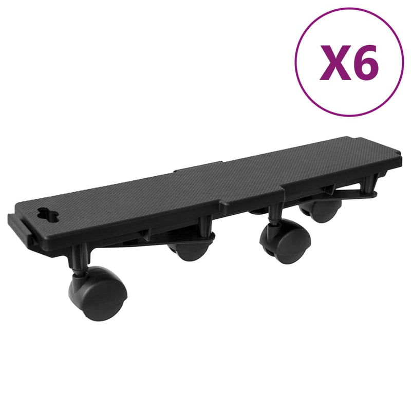 Transportroller mit 4 Rollen 6 Stk. Schwarz Polypropylen 170 kg