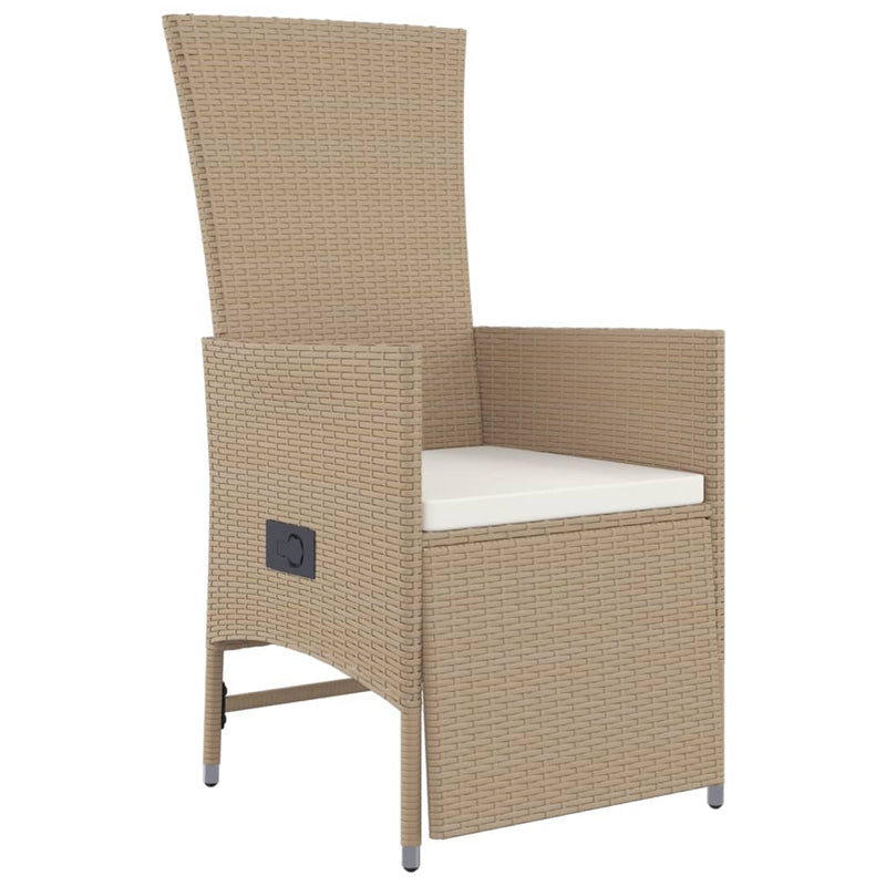 11-tlg. Garten-Essgruppe mit Kissen Beige Poly Rattan