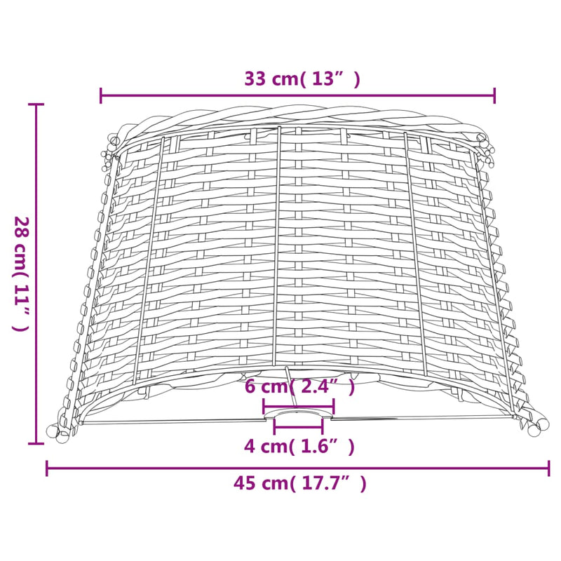 Lampenschirm Braun Ø45x28 cm Korbweide