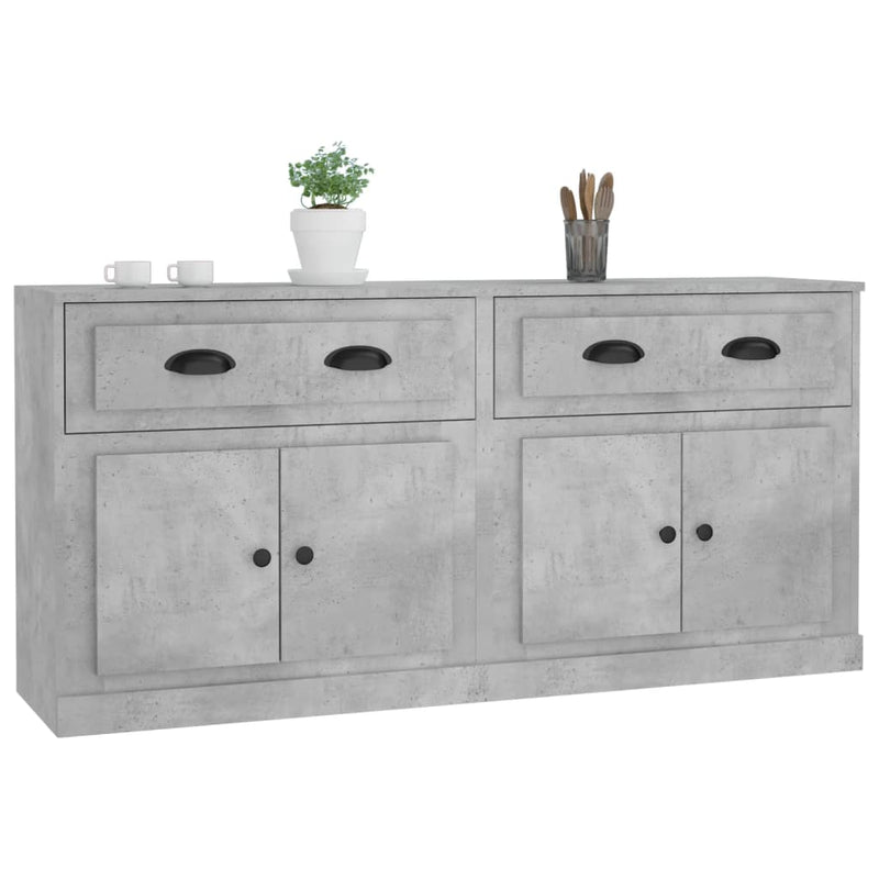 Sideboards 2 Stk. Betongrau Holzwerkstoff