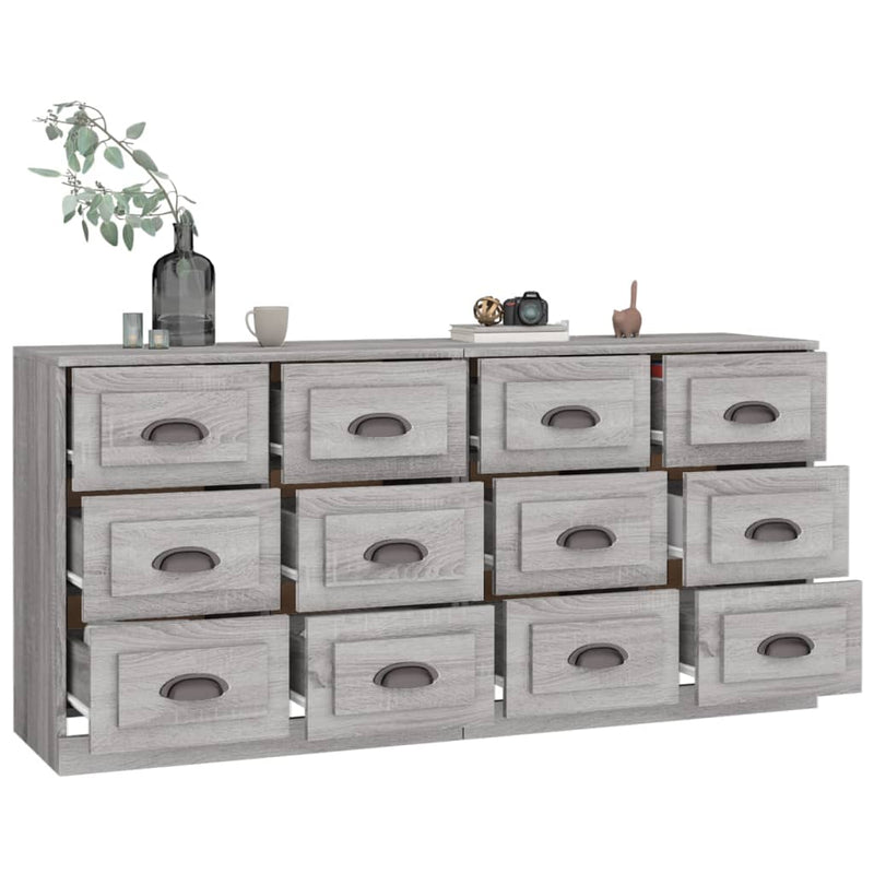 Sideboards 2 Stk. Grau Sonoma Holzwerkstoff