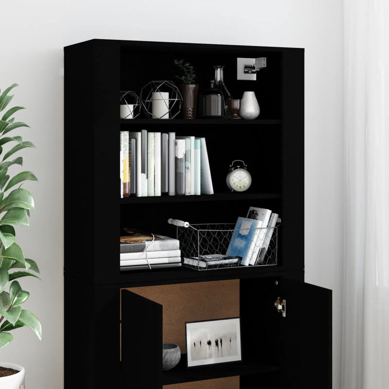 Highboard Schwarz Holzwerkstoff