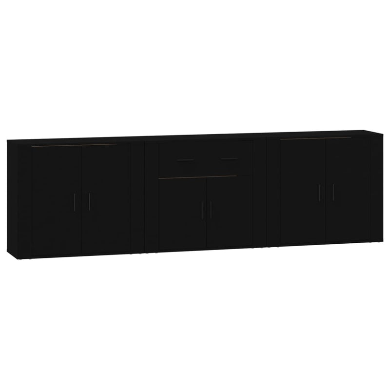 Sideboards 3 Stk. Schwarz Holzwerkstoff