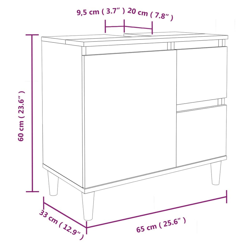 3-tlg. Badmöbel-Set Weiß Holzwerkstoff