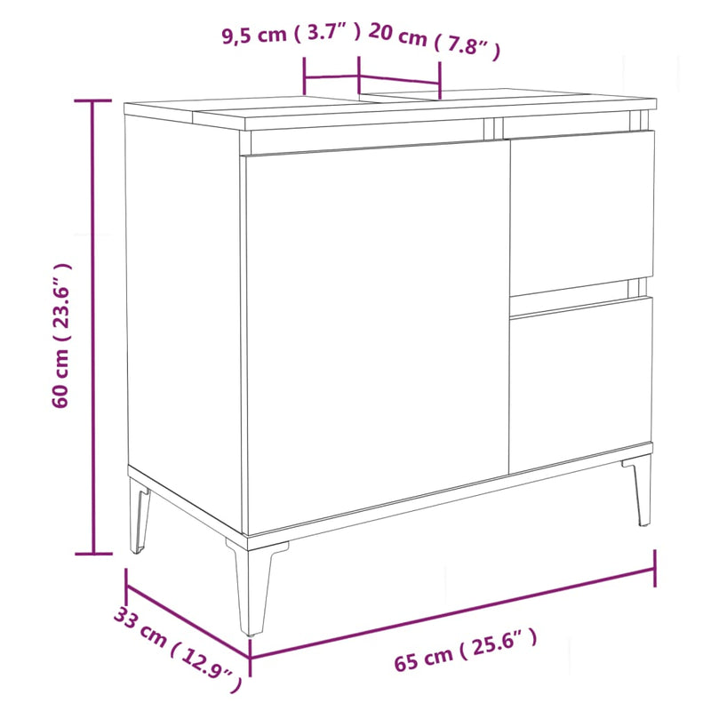 3-tlg. Badmöbel-Set Weiß Holzwerkstoff