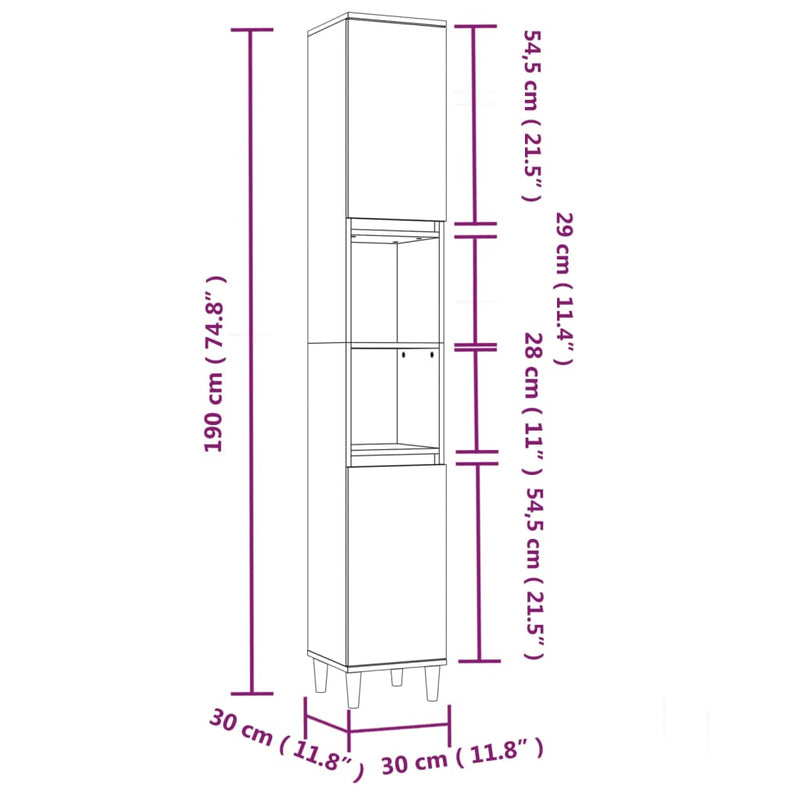 3-tlg. Badmöbel-Set Weiß Holzwerkstoff