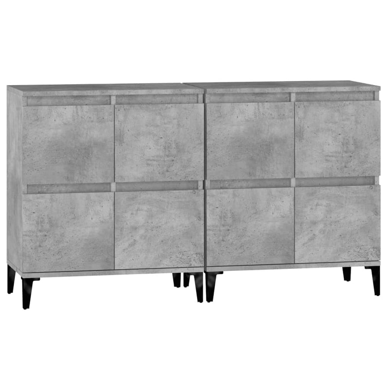 Sideboards 2 Stk. Betongrau 60x35x70 cm Holzwerkstoff