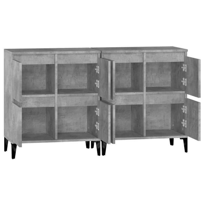 Sideboards 2 Stk. Betongrau 60x35x70 cm Holzwerkstoff