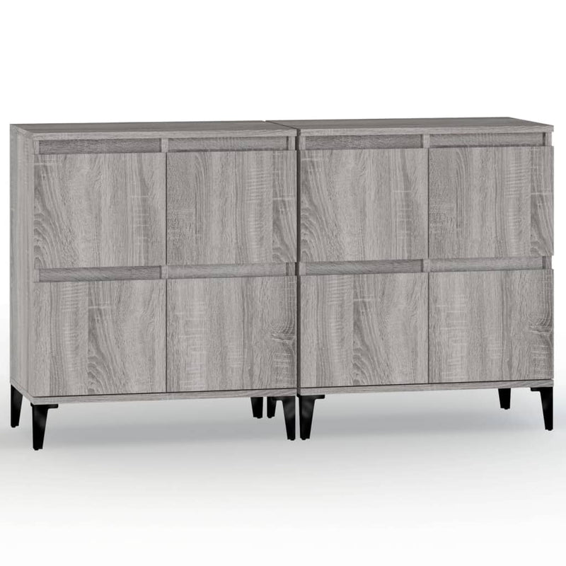 Sideboards 2 Stk. Grau Sonoma 60x35x70 cm Holzwerkstoff